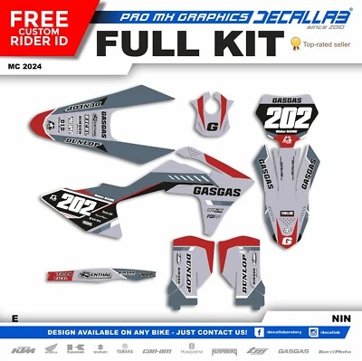 GAS GAS MC 2024 MX Graphic kit Stickers Decallab WHITE / CHROME / HOLOGRAPHI - Image 1 of 4