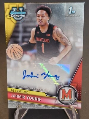2023 Bowman Chrome U Jahmir Young Chrome Prospect Autographs #BCPA-JY 1st - Image 1 of 2