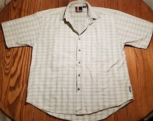 Solo Originals Mens Medium Retro Button Up Short Sleeve Tan shirt - Picture 1 of 8