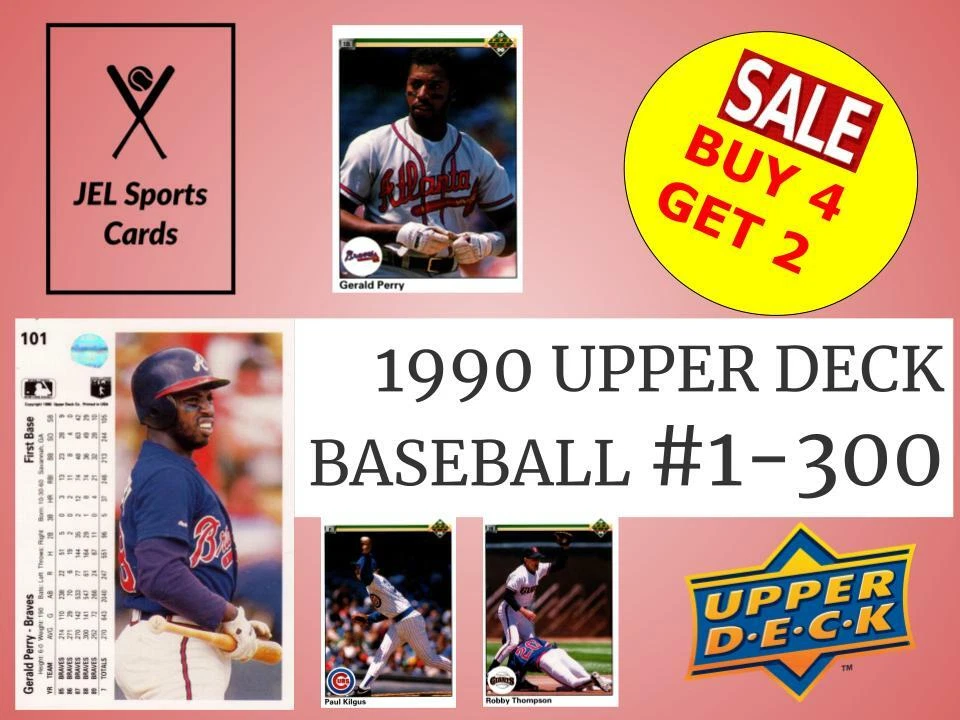 1990 UPPER DECK BASEBALL #1-300~COMPLETE YOUR SET~YOU PICK~BUY 4 GET 2~FAST SHIP - Image 1 of 1
