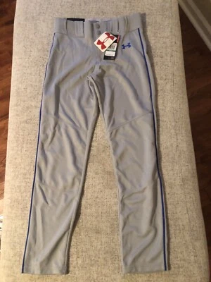 Pantalones de béisbol Under Armour Youth Utility relajados con tuberías talla YLG gris/azul Foto 1 de 4