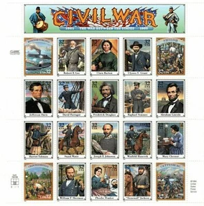 CIVIL WAR SHEET #2975, 1995 MNH COMPLETE PANE OF 20; $32.50 CAT. FREE SHIPPING - Picture 1 of 2