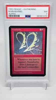 Magic MTG Manabarbs [Limited Edition Alpha] RARE Graded: PSA 7 NM - Image 1 of 2