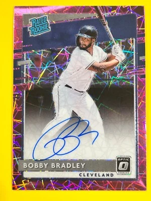 2020 Panini Donruss Optic #RRS-BO Bobby Bradley Auto Rated Rookie Pink Velocity - Image 1 of 2