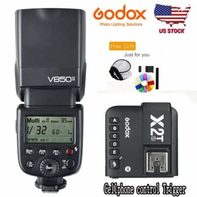 US Godox V850II 2.4G HSS Li-ion Battery Flash Speedlite+X2T-S Trigger For Sony - Image 1 of 4