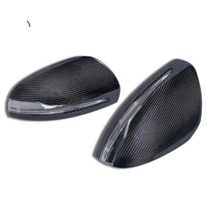 Dry Carbon Fiber Car Side Mirror Caps For Mercedes Benz C E GLC W205 W213 X205 - Picture 1 of 3