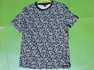 MICHAEL KORS HERREN SCHWARZ & WEISS MK KORS LOGO T-SHIRT GRÖSSE LARGE KF2504Z7E2 - Bild 1 von 14