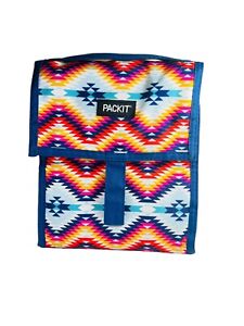 PackIt Freezable Lunch Bag Fold Up Southwest Pattern Multicolor 9.5"x4.5"