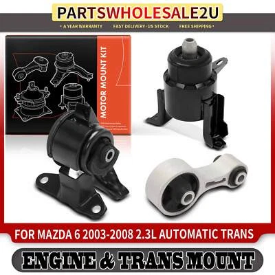 3x Engine Motor & Transmission Mount for Mazda 6 2006 2007 2008 L4 2.3L Sedan - Image 1 of 4
