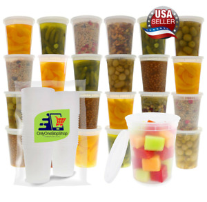 72 Pack 32 oz Heavy Duty Deli Food/Soup Plastic Containers w/ Lids and Airtight