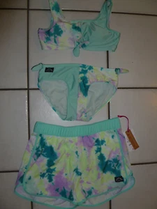 JUSTICE 3 piece set..Swimsuit and Shorts 16/18 - Picture 1 of 5