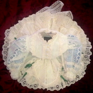 Vintage "Martha's Miniatures, Were Fussy" Dress-White Lace-2T-Full Circle