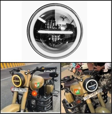 7" Inches "LED Headlight Assembly Fit For Royal Enfield Bullet & Classic 350/500 - Imagem 1 de 4