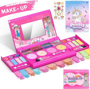 Kids Makeup Kit for Girls: Princess Real Washable Cosmetic Toy Beauty Set with M - Picture 1 of 7