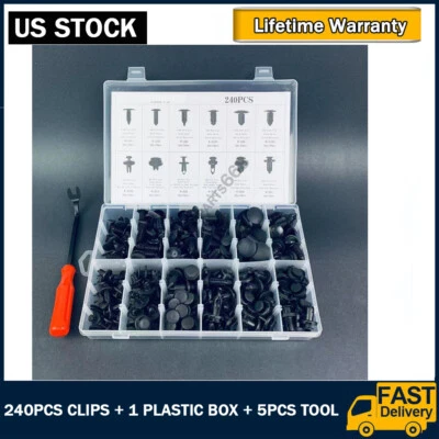 240 PCS Box Set Bumper Fender Liner Push Type Retainer Clips with Tool for Dodge - Image 1 of 4