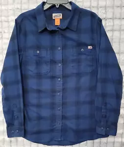 40 Grit Duluth Trading Co Blue Plaid Button Up Shirt Women's XL Outdoor Gorpcore - Picture 1 of 2