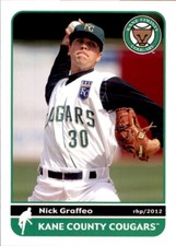 2012 Kane County Cougars Grandstand #18 Nick Graffeo Independence Missouri Card