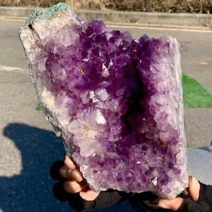 4.4LB Natural Amethyst geode quartz cluster crystal specimen Healing - Picture 1 of 24