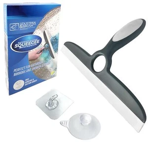 Shower Squeegee with Suction Hook Holder Window Bathroom Squeegy Blade Screen - Picture 1 of 7