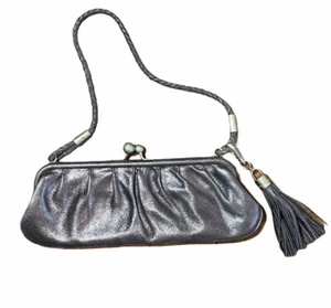 Handtasche Charles David Metallic Bronze Abend Klappverschluss Pistazie gefüttert - Bild 1 von 8