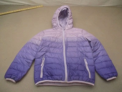 Chaqueta cálida forrada Eddie Bauer talla S niños violeta ombre con capucha cremallera bolsillos 288 Foto 1 de 4