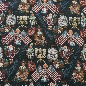 Upholestery Fabric Thick Woven Tapestry Holiday Spirit 56"wide x 2.5 yds.long - Picture 1 of 8