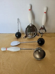 VINTAGE Bowling Themed Bar Tool Set - 5 Piece Set- Collectible or a GREAT GIFT! - Picture 1 of 8