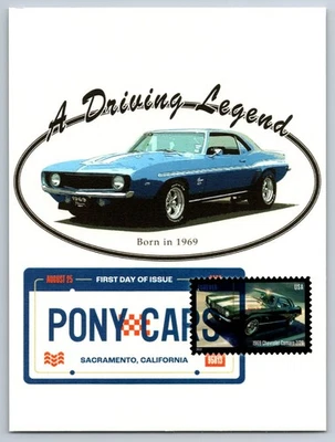 #5717 Pony Cars 1969 Chevy Camaro FDC Maxi Card w/DCP Cancel - Image 1 of 2