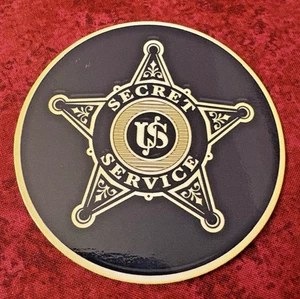 US SECRET SERVICE MAGNET MIT VINTAGE STERN / 3 ZOLL / FLACH RUND / 0,3" DICK - Bild 1 von 3