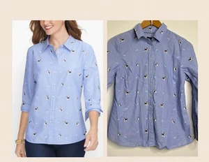 Talbots Petites Beagle Dog Print Blouse Top Women’s Size Medium Petite - Bild 1 von 13
