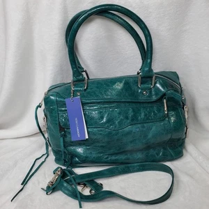 Rebecca Minkoff MAB Mini Leather Satchel Handbag Teal $495 MSRP Designer NWT - Picture 1 of 6