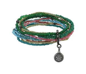 KONPLOTT Armband Petit Glamour d´Afrique grün pink antik silber Finish Bracelet - Bild 1 von 1