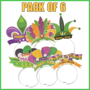 PACK DE 6 Diadema Decorativa Festival Carnaval Mardi Gras Vestido Elegante - Imagen 1 de 5