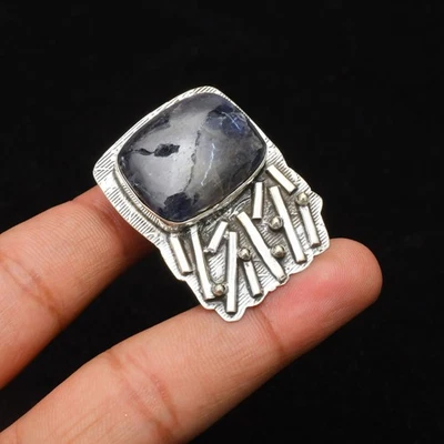 Colgante de joyería de plata de ley 925 hecho a mano con piedras preciosas de sodalita de 2,48" Foto 1 de 4