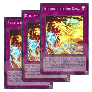 Yugioh - Echelon of the Fire Kings x 3 - 1st Edition Super Rare NM - Free Holo - Picture 1 of 1