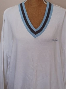 Vintage Y2K Sean John weiß 3XL, Herren V-Ausschnitt Langarm Baumwolle Pullover, NEU - Bild 1 von 9