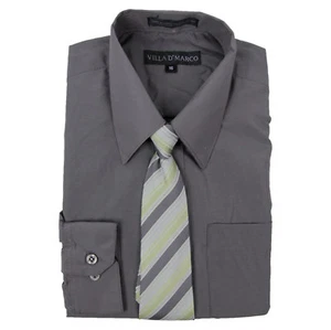 Toddler Charcoal Dress Shirt V2000 Matching Tie & Hankie Long Sleeves 2T,3T,4T - Picture 1 of 2