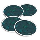 4x Round Stickers 10 cm - Abstract Dinosaurs Boys Art  #3017