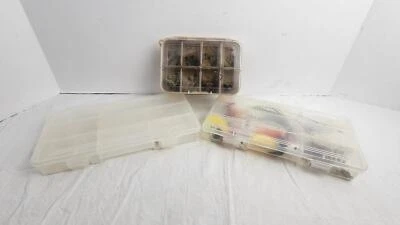 Lote de 3 cajas de señuelos de pesca Plano con señuelos y poppers de pesca con mosca - De colección Foto 1 de 4