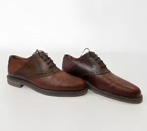 Zapato Johnston Murphy Tabor Saddle para Hombres 9.5 EE. UU. Marrón Cuero Artesanal Oxford - Imagen 1 de 12