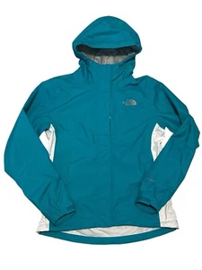 North Face Hyvent Blue/White Women's Hooded Full Zip Waterproof Jacket Size XS - Picture 1 of 16