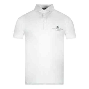 Polo blanco con logotipo audaz de Aquascutum London - Imagen 1 de 3