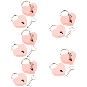 5 Pack Mini -Schloss Student Kleines Herzförmiges Vorhängeschloss - Bild 1 von 12