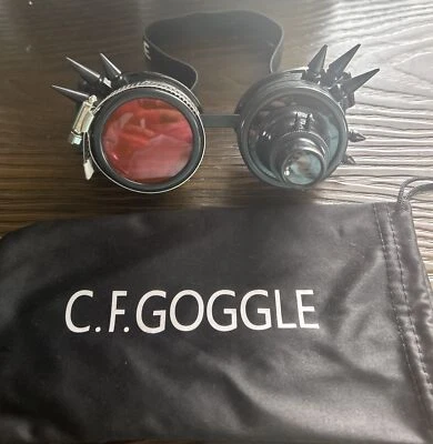 Steampunk Retro Goggles Spiked  Vintage Copper Cosplay C.F. GOGGLE E2 - Image 1 of 4