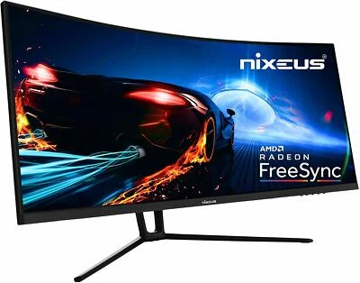 NEW NX-EDG34S Nixeus EDG 34” Ultrawide 3440 x 1440 AMD Radeon FreeSync Monitor - Image 1 of 4