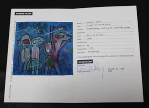 **Solo certificado** Grabado Carborundum Roberto Matta L'oeuf de Verbe Voir 1995 - Imagen 1 de 9
