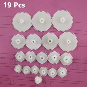 19x 0.5 Mod Plastic Gear Set Shaft Crown Worm Motor Cog Wheel Toy Car Robot DIY - Picture 1 of 3