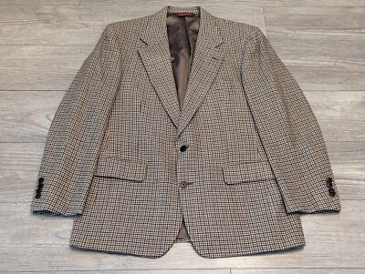 Blazer Abrigo Deportivo Clásico Nordstrom De Colección Para Hombres 42R 100% Cabello Camel Pata de Gallo Foto 1 de 4