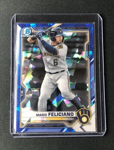 2021 Bowman Chrome Sapphire Mario Feliciano Refractor #BCP-133 Brewers - Picture 1 of 2