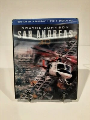 San Andreas (Blu-ray + 3D + DVD, 2015, 3-Disc Set w Lenticular Slipcover) - Image 1 of 4
